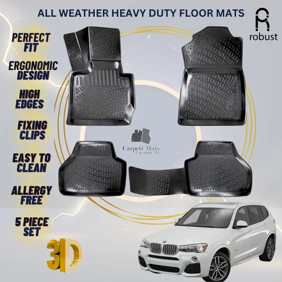 Floor Mats Liners For BMW X3 F25 2010-2017 All Weather Heavy Duty 3D Car Rugs