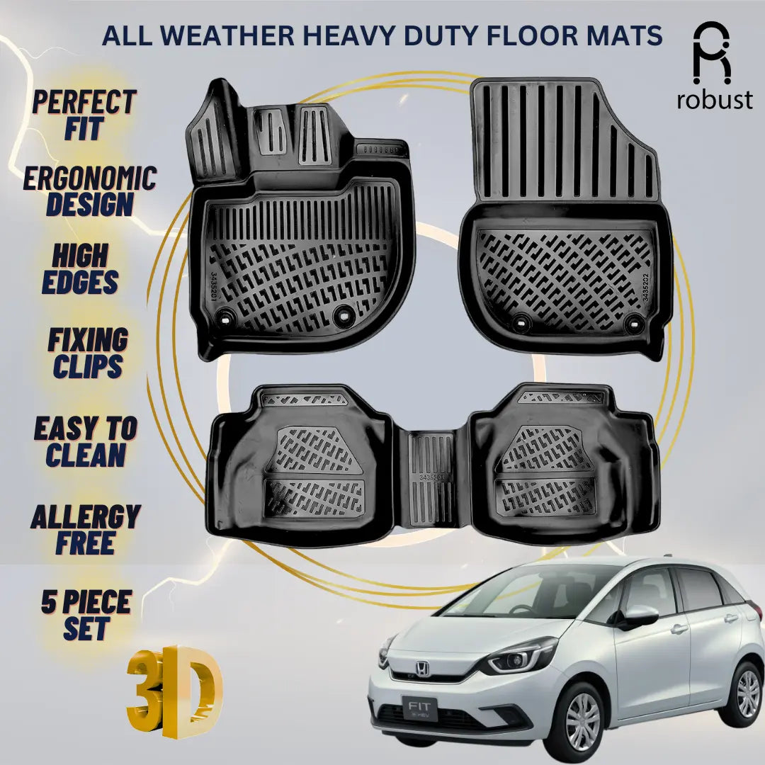 Floor Mats Liners For Honda Fit 2020-2026 All Weather Heavy Duty 3D Car Rugs New