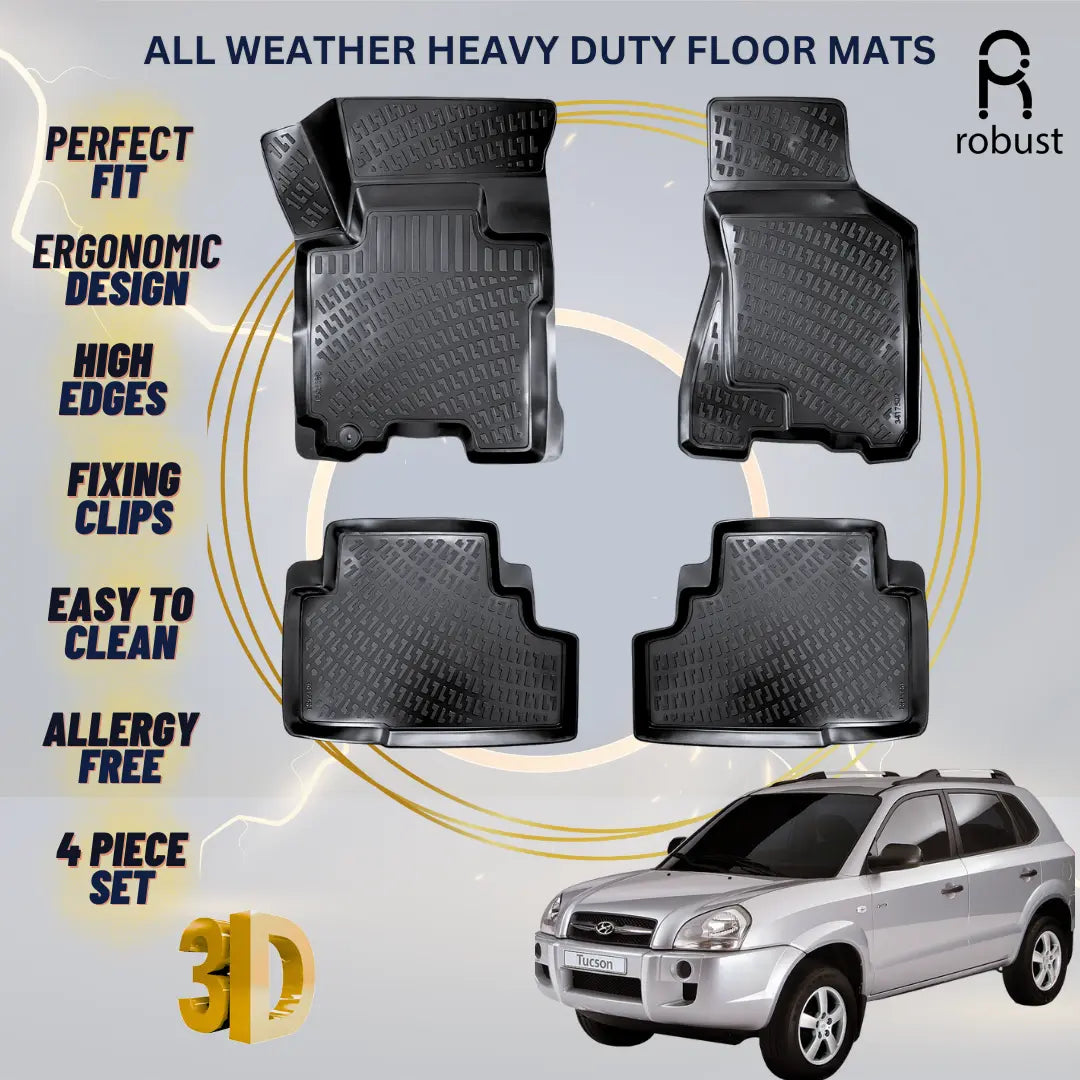 Floor Mats Liners For Hyundai Tucson 2004-2009 All Weather Heavy Duty Car Rugs