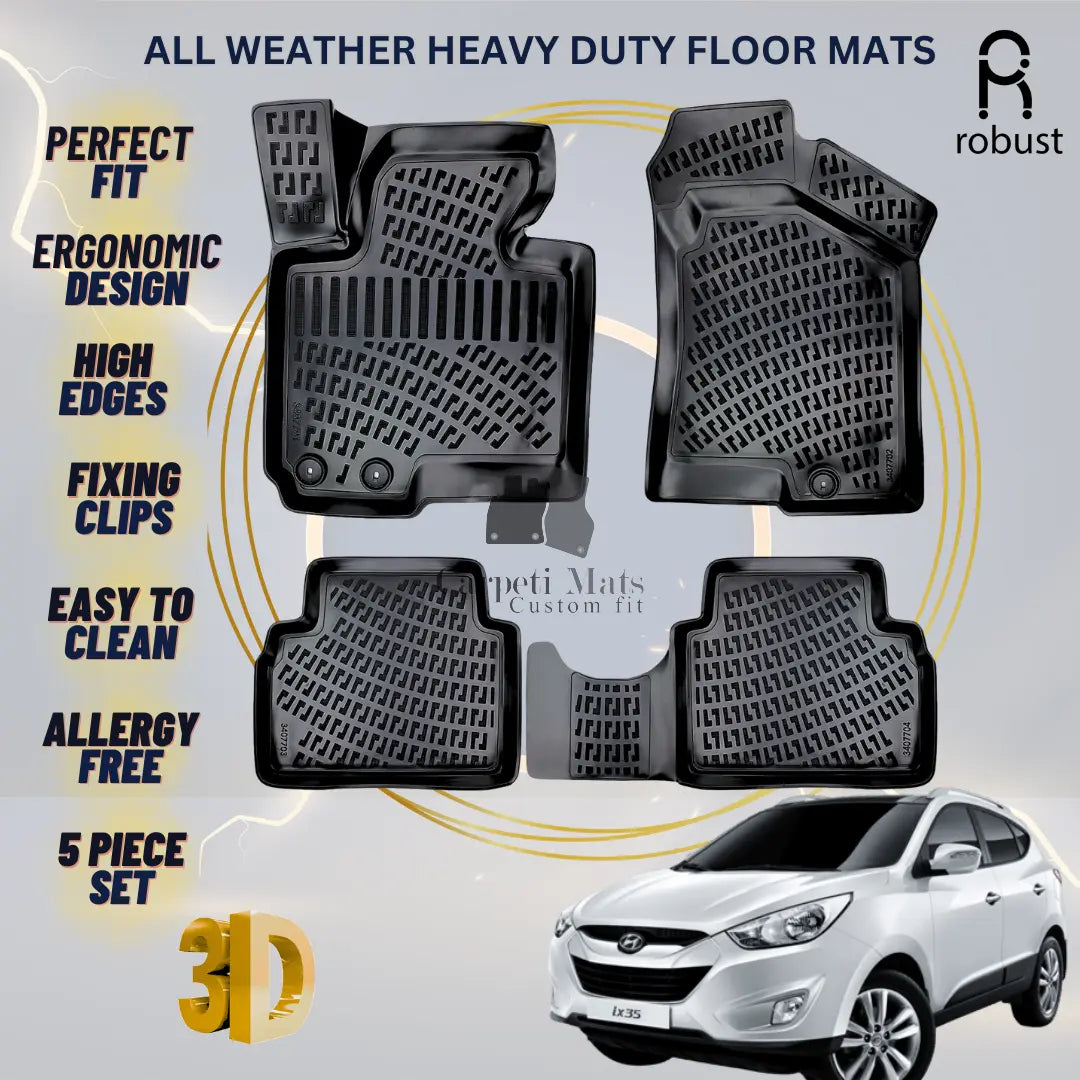 Floor Mats Liners For Hyundai ix35 2009-2015 All Weather Heavy Duty 3d Car Rugs