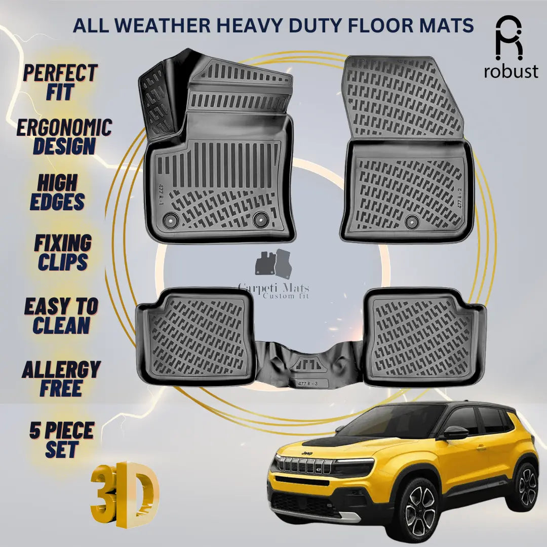 Floor Mats Liners For JEEP Avenger EV 2022-2025 All Weather Heavy Duty Car Rugs