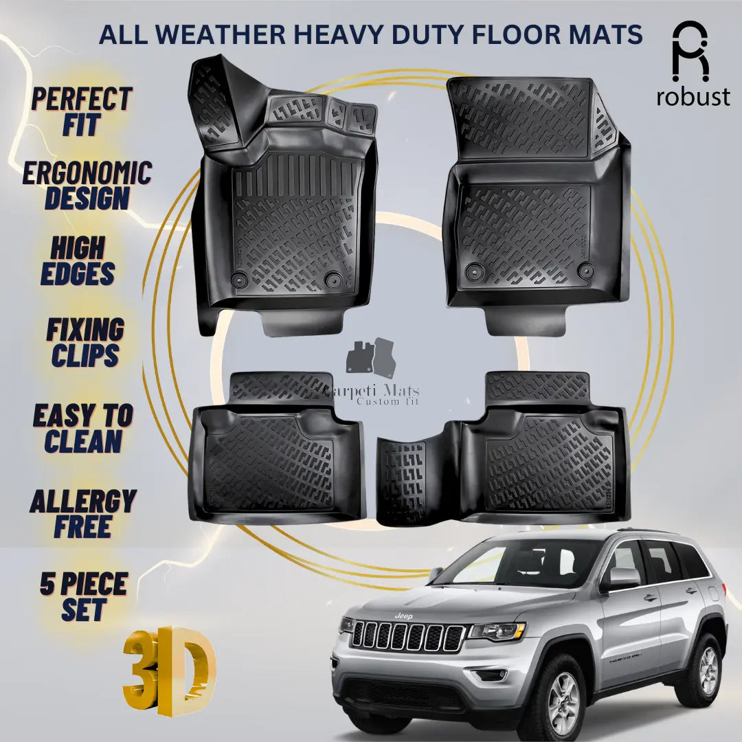Floor Mats Liners For JEEP Grand Cherokee 2011-2021 All Weather Heavy Duty Rugs