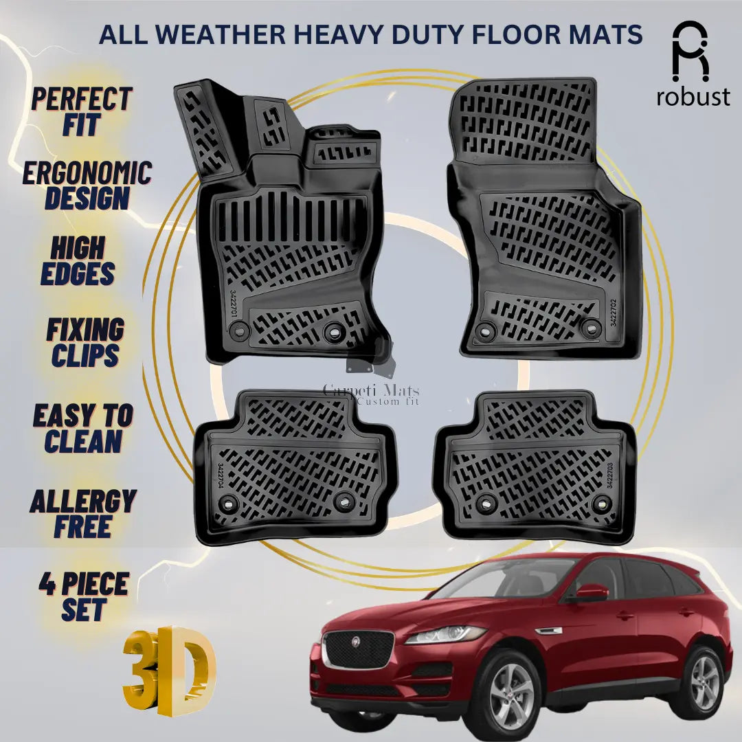 Floor Mats Liners For Jaguar F-Pace 2016-2025 All Weather Heavy Duty Car Rugs