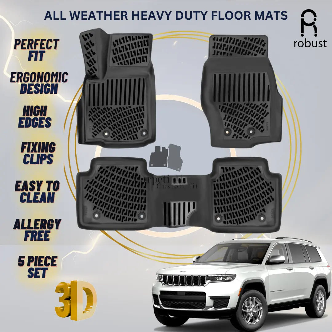 Floor Mats Liners For Jeep Grand Cherokee 2022-2026 All Weather Heavy Duty Rugs