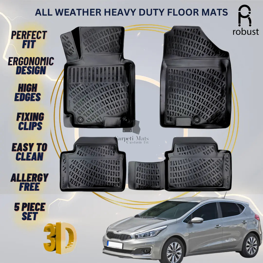Floor Mats Liners For Kia Ceed 2012-2017 All Weather Heavy Duty 3D Car Rugs New
