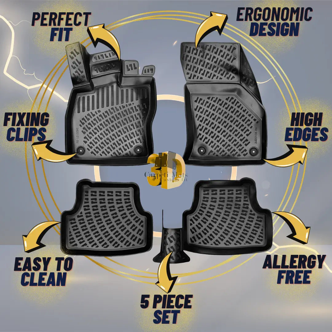 Floor Mats Liners For Kia Rio 2017-2024 All Weather Heavy Duty 3D Car Rugs New