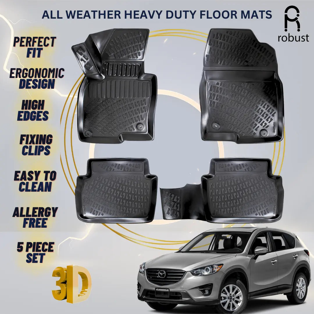 Floor Mats Liners For Mazda CX-5 2012-2017 All Weather Heavy Duty 3D Car Rugs