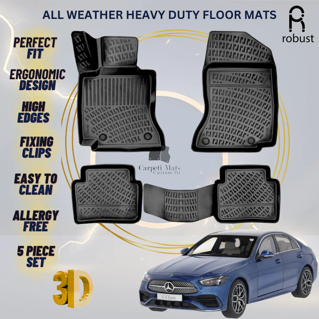 Floor Mats Liners For Mercedes C-Class W206 2022-2026 All Weather Heavy Duty Rug