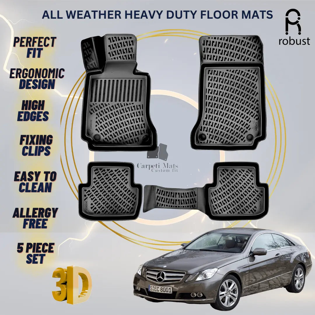 Floor Mats Liners For Mercedes E-Class Coupe 2009-2017 All Weather Heavy Duty