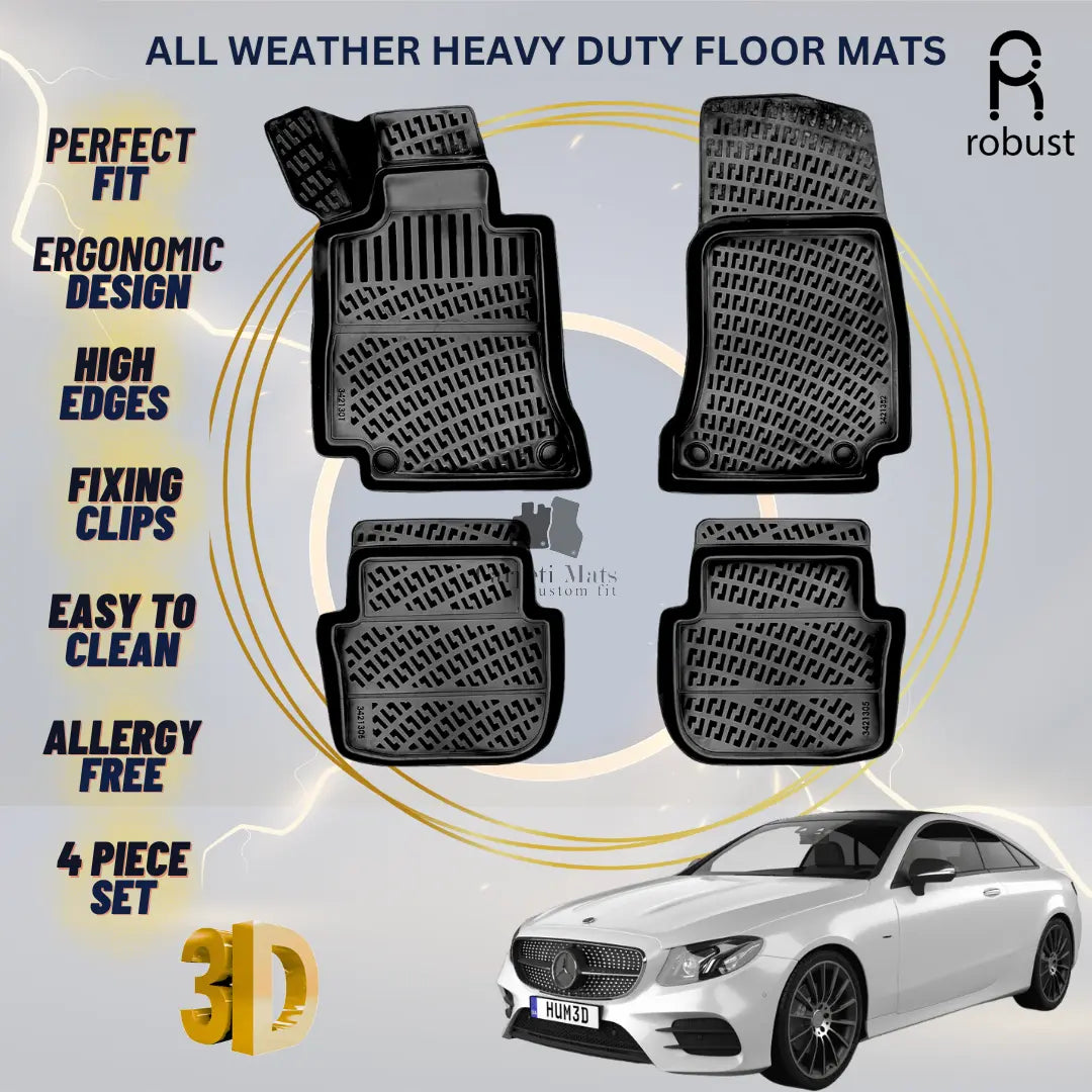 Floor Mats Liners For Mercedes E-Class Coupe 2017-2023 All Weather Heavy Duty
