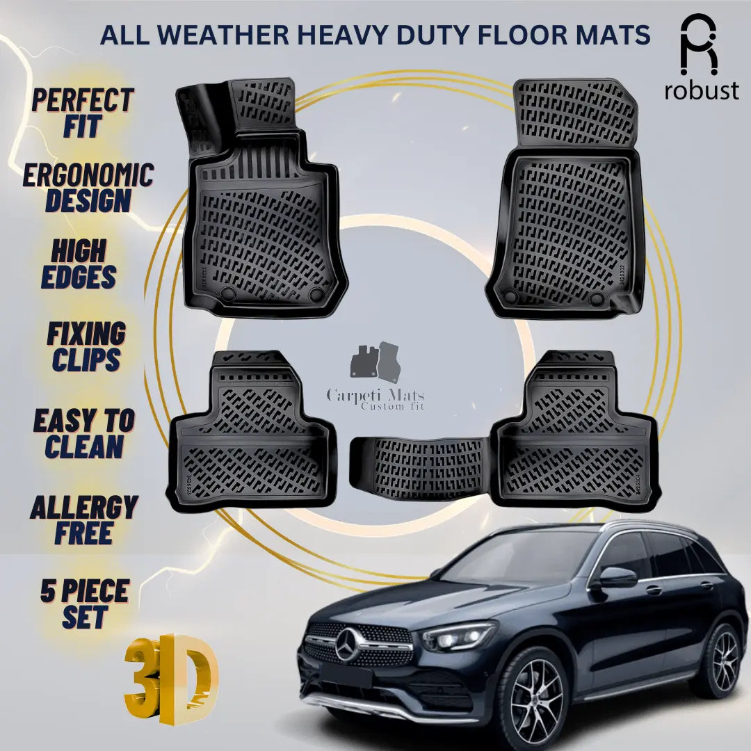Floor Mats Liners For Mercedes GLC X253 2015-2022 All Weather Heavy Duty Rugs 3D