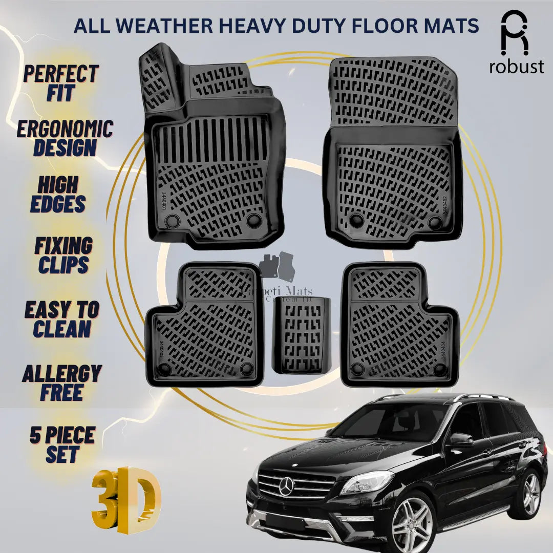 Floor Mats Liners For Mercedes ML W166 2011-2015 All Weather Heavy Duty Car Rugs
