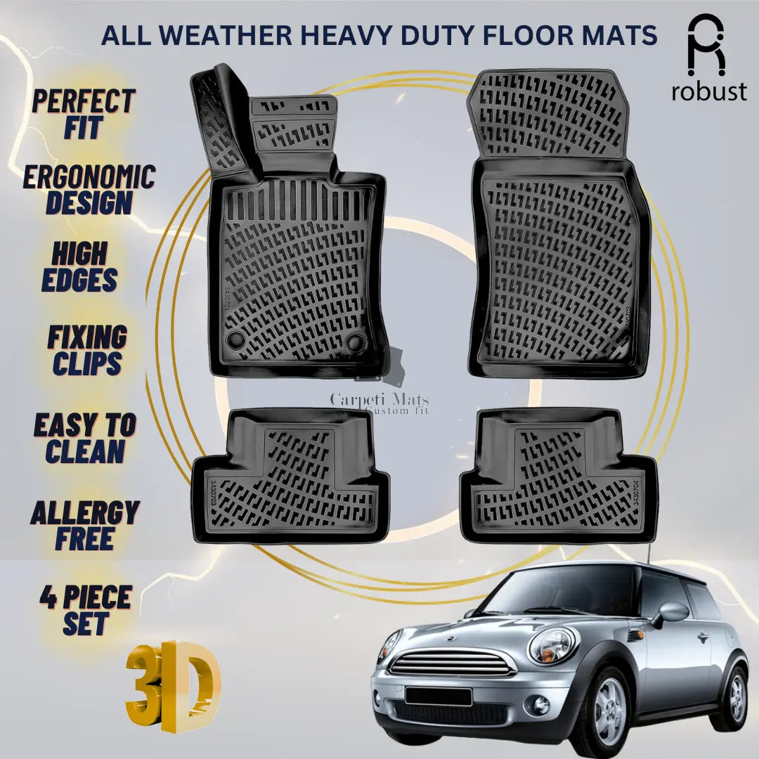 Floor Mats Liners For Mini Cooper R56 2006-2013 All Weather Heavy Duty Car Rugs