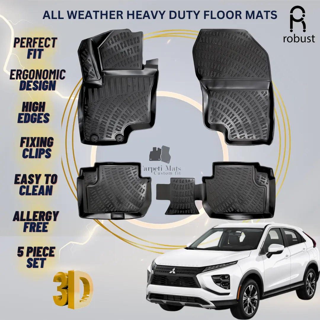 Floor Mats Liners For Mitsubishi Eclipse Cross 2021-2025 All Weather Heavy Duty