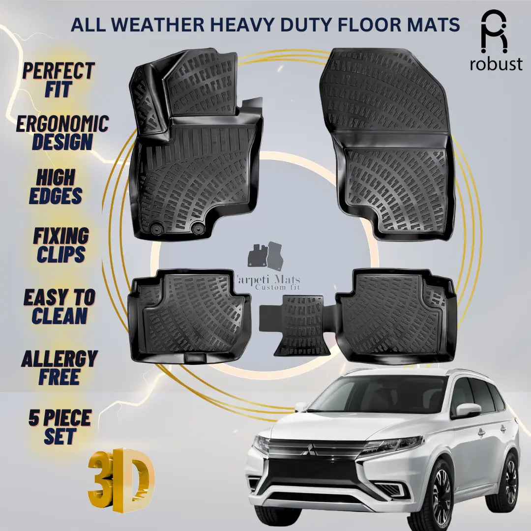 Floor Mats Liners For Mitsubishi Outlander 2019-2021 All Weather Heavy Duty Rugs