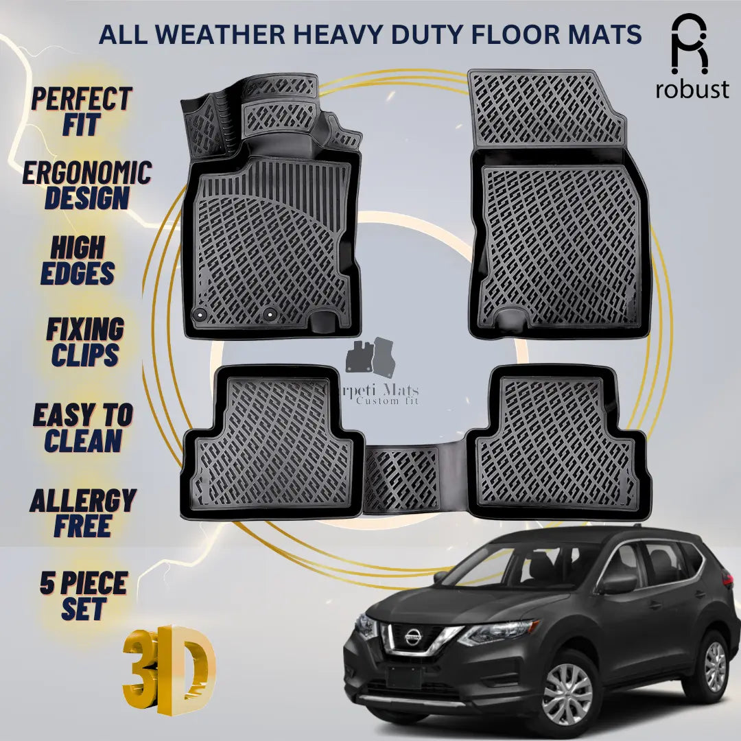 Floor Mats Liners For Nissan Rogue Sport 2017-2022 All Weather Heavy Duty Rugs
