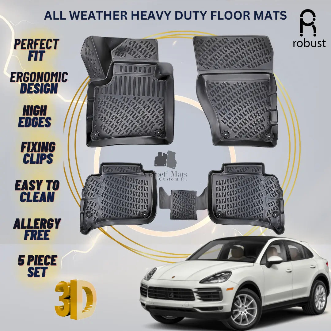 Floor Mats Liners For Porsche Cayenne Coupe 2019-2023 All Weather Heavy Duty 3d