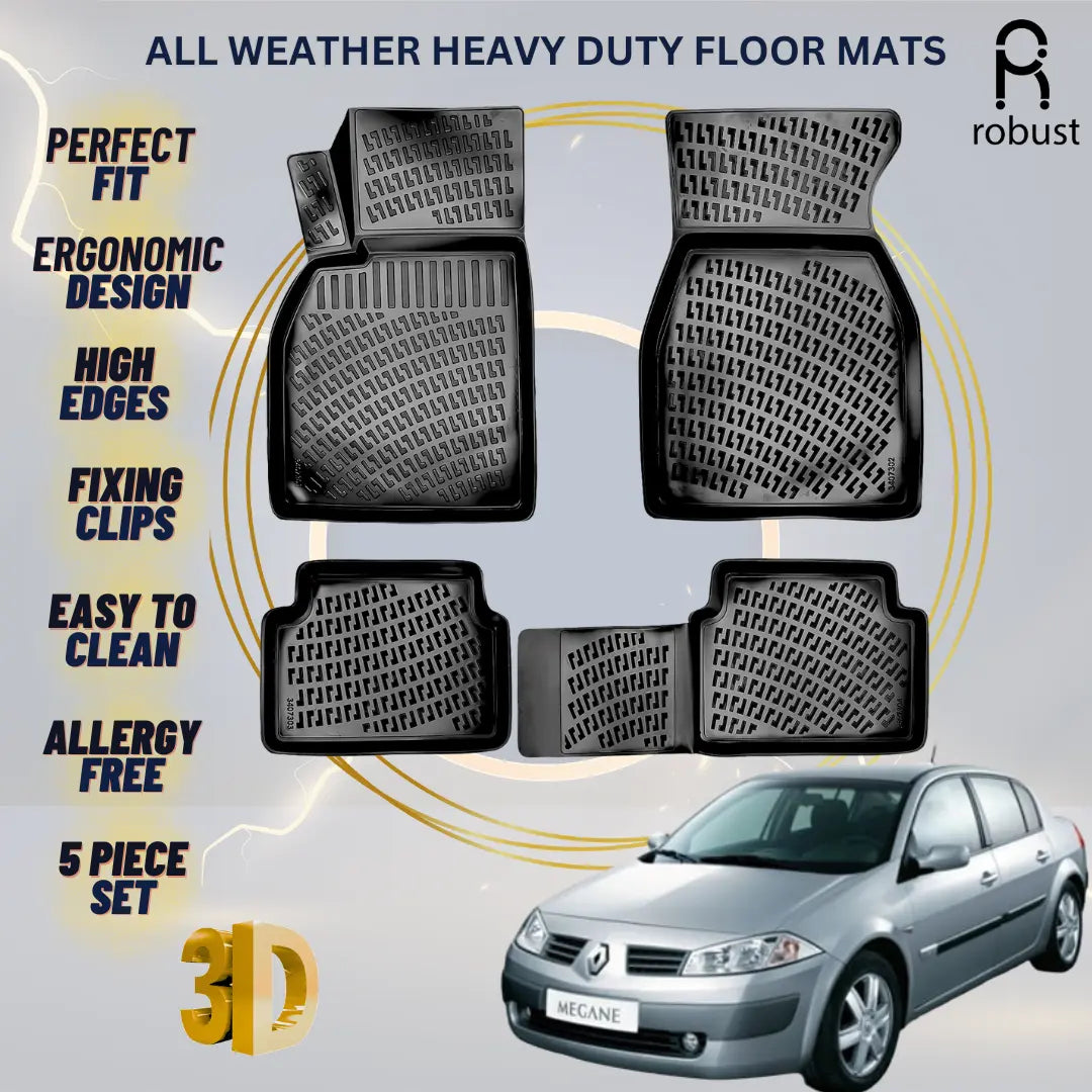 Floor Mats Liners For Renault Megane 2002-2009 All Weather Heavy Duty Car Rugs
