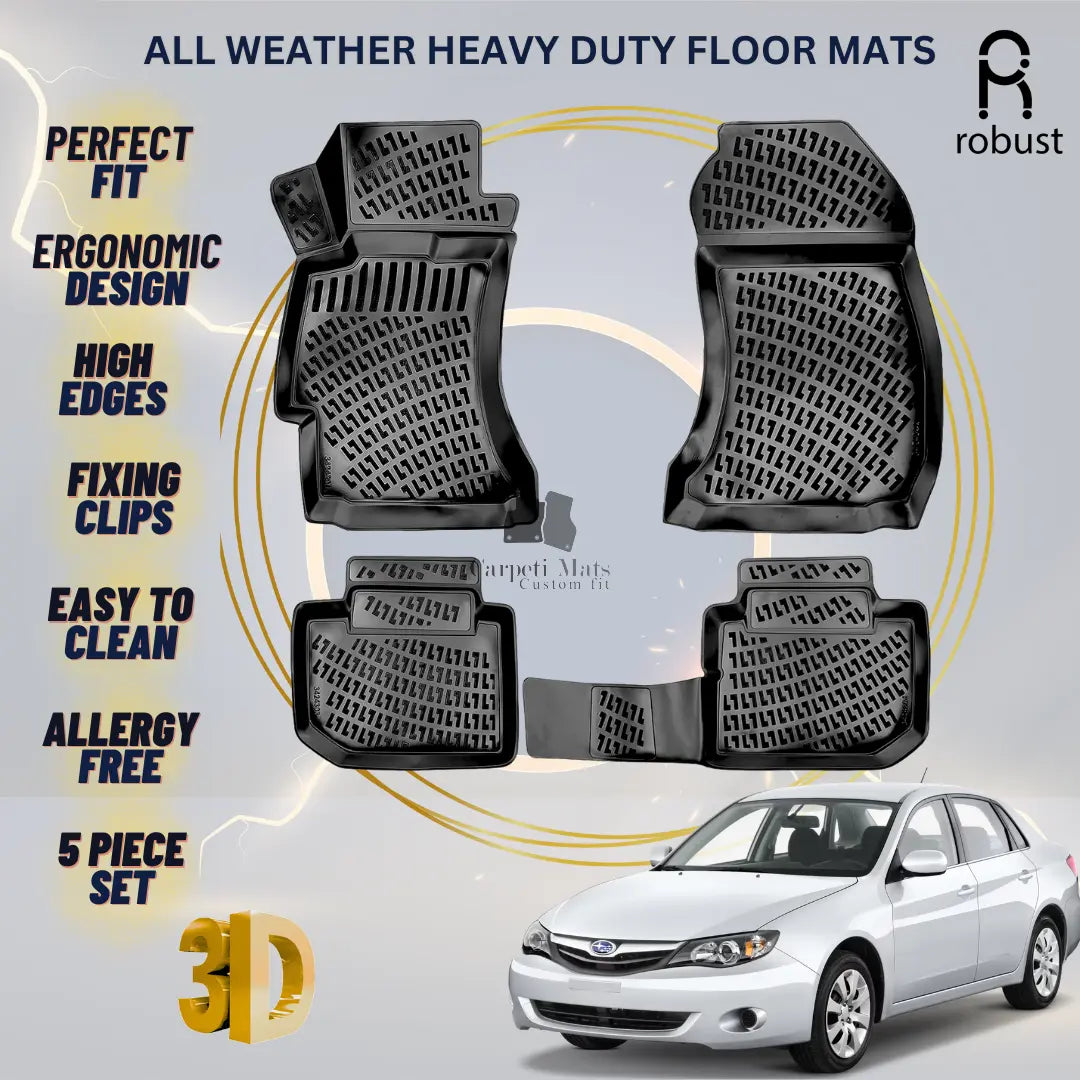 Floor Mats Liners For Subaru Impreza 2007-2012 All Weather Heavy Duty Car Rugs