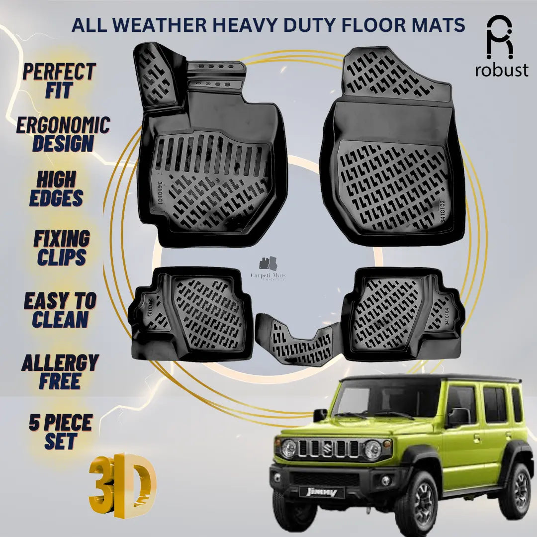 Floor Mats Liners For Suzuki Jimny 2018-2025 All Weather Heavy Duty 3D Car Rugs