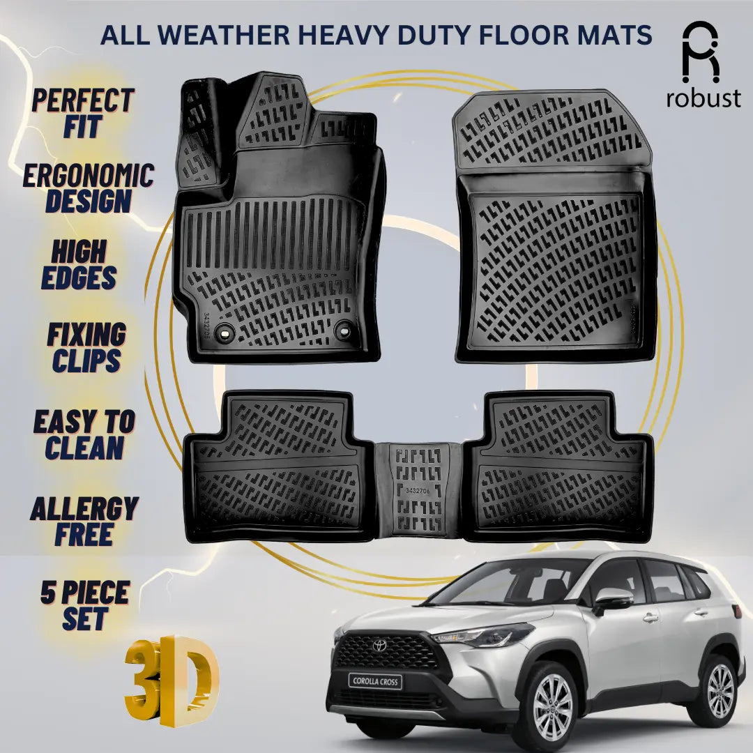 Floor Mats Liners For Toyota Corolla Cross 2022-2025 All Weather Heavy Duty Rugs