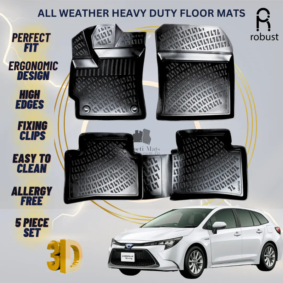 Floor Mats Liners For Toyota Corolla Estate 2018-2025 All Weather Heavy Duty Rug
