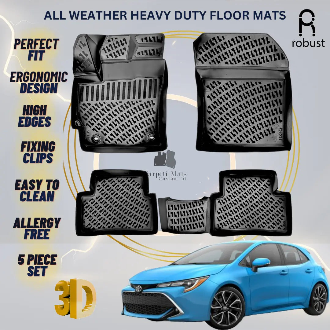 Floor Mats Liners For Toyota Corolla Hatchback 2018-2025 All Weather Heavy Duty