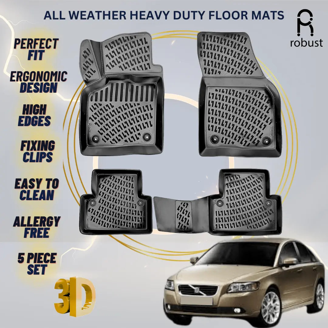 Floor Mats Liners For Volvo S40 2004-2012 All Weather Heavy Duty 3D Car Rugs New