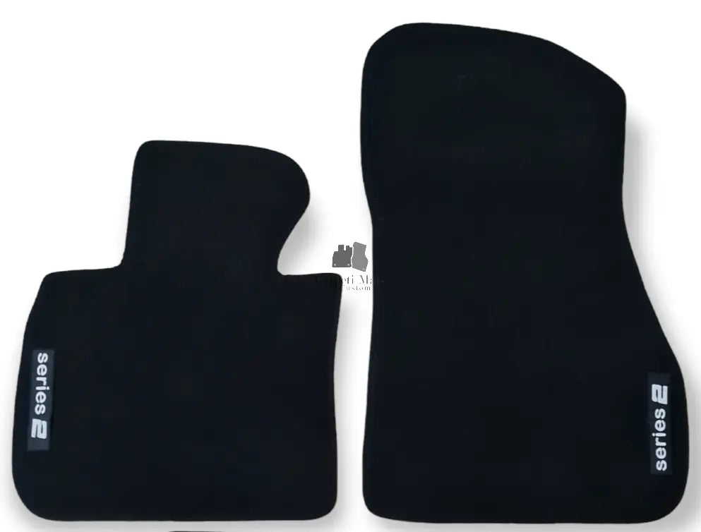 Front Car Floor Mats For BMW 2 F45 Velour Waterproof Black Carpet Auto Liners 2p