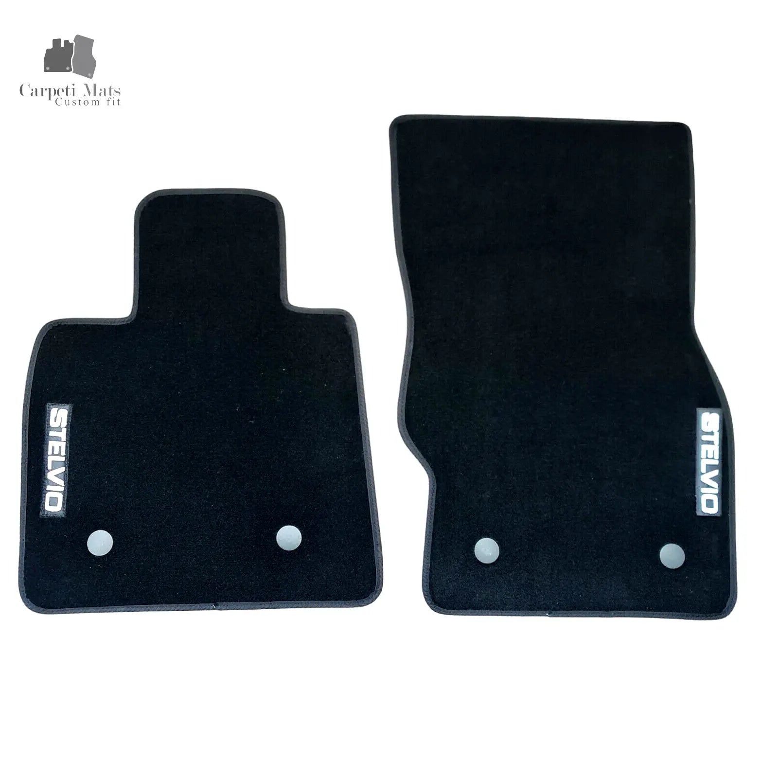 Front Car Floor Mats Velour For Alfa Romeo Stelvio Waterproof Carpet Liners 2pcs