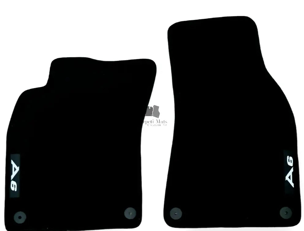 Front Car Floor Mats Velour For Audi A6 C6 Waterproof Black Carpet Liners 2pcs