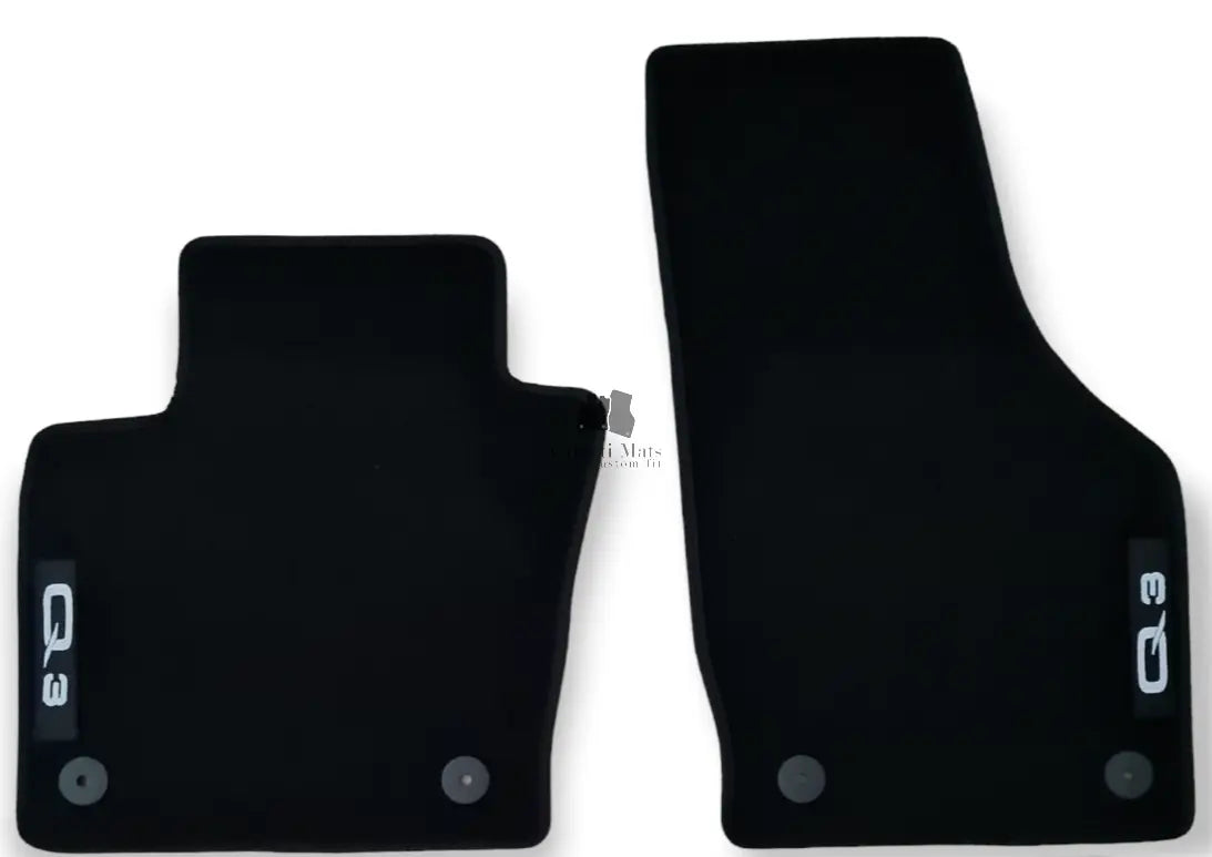 Front Car Floor Mats Velour For Audi Q3 Waterproof Black Carpet Auto Liners 2pcs