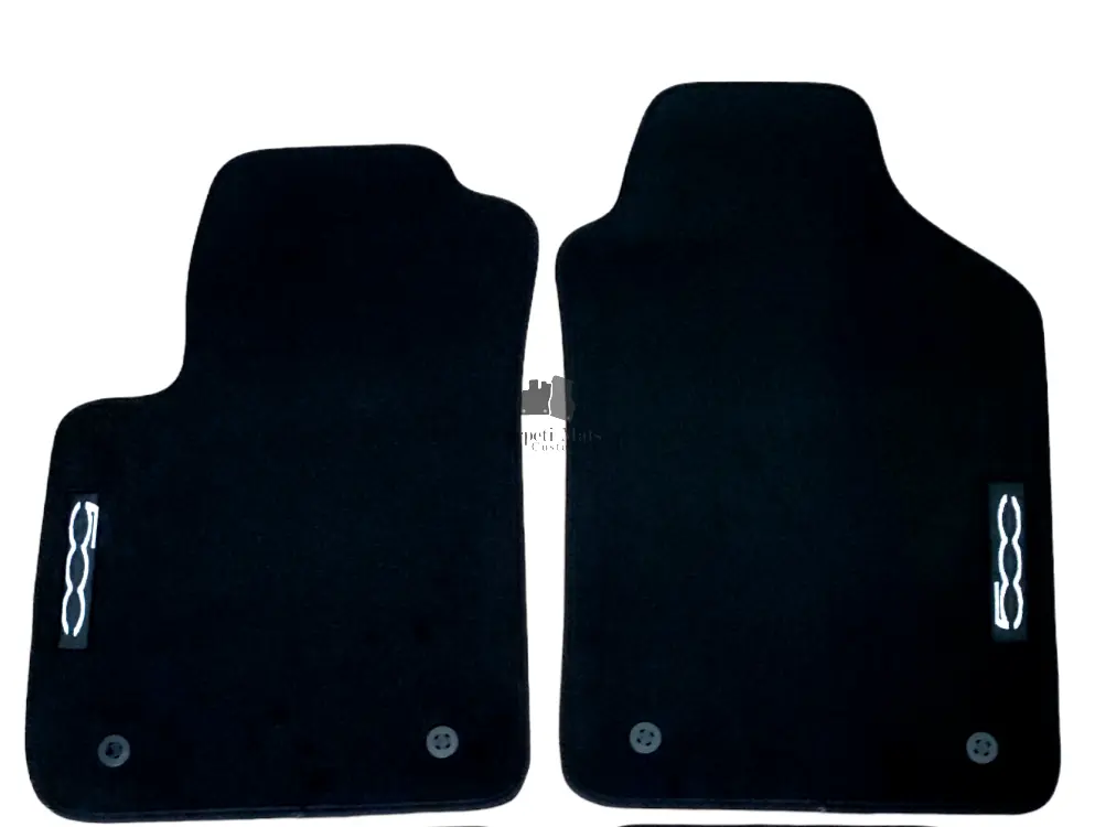 Front Car Floor Mats Velour For Fiat 500 Waterproof Carpet Rugs Auto Liners 2pcs