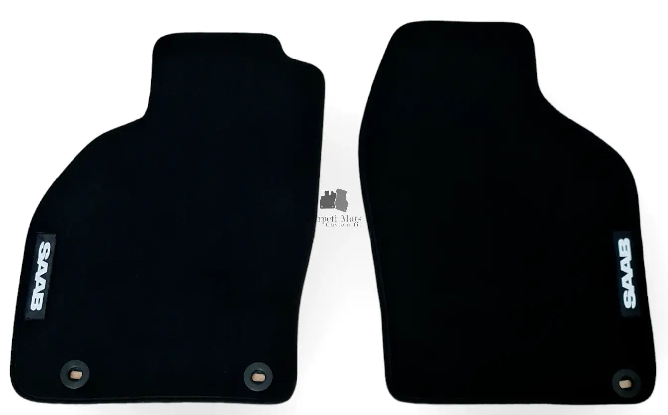 Front Car Floor Mats Velour For SAAB 9-3 Waterproof Black Carpet Auto Liners 2pc