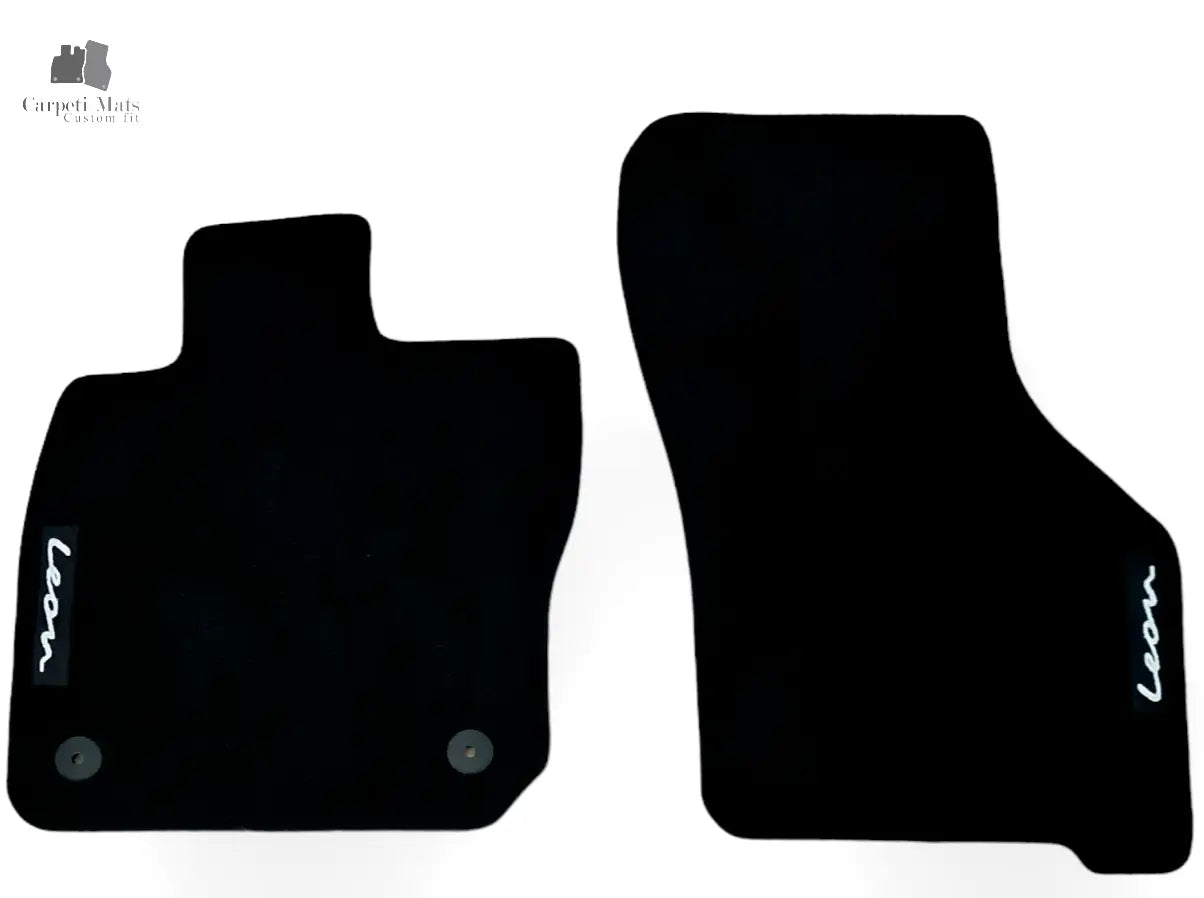 Front Car Floor Mats Velour For Seat Leon Waterproof Carpet Rugs Auto Liners 2pc