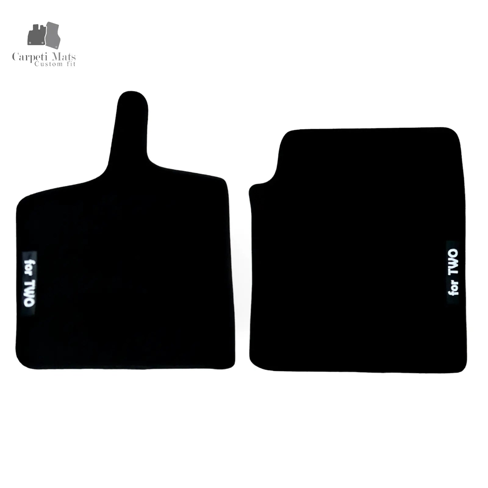 Front Car Floor Mats Velour For Smart For Two Waterproof Black Carpet Liners 2pc