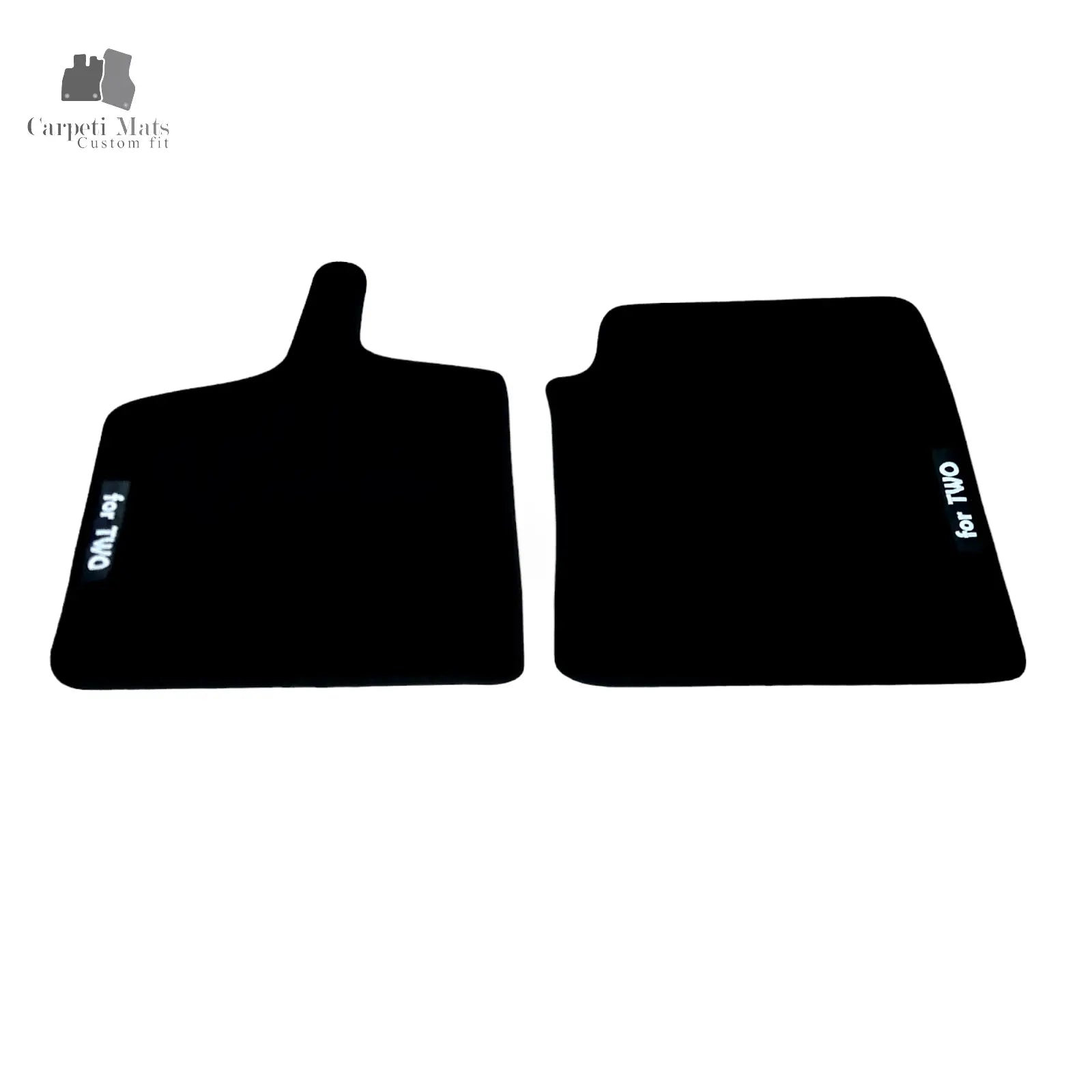 Front Car Floor Mats Velour For Smart For Two Waterproof Black Carpet Liners 2pc