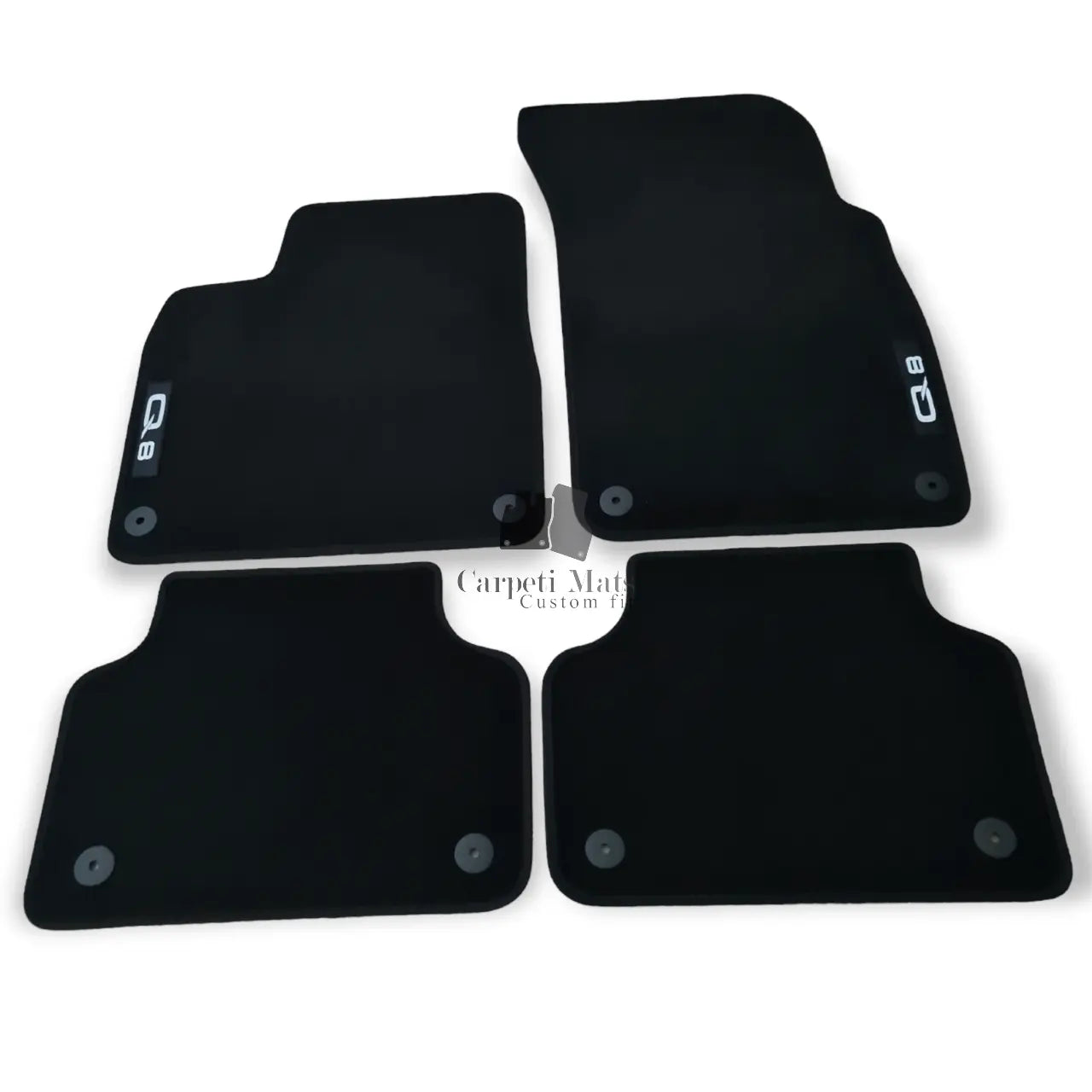 Velour Car Floor Mats For Audi Q8 Waterproof Black Carpet Rugs Auto Liners New